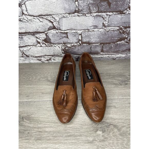 Cappagallo Brown Leather Wingtip Tassel Loafer Shoes Women Sz 6M US - Picture 15 of 16